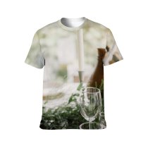 yanfind Adult Full Print T-shirts (men And Women) Banquet Beverage Candle Celebrate Crystal Cutlery Daylight Decor Decorate Decoration Design