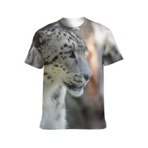 yanfind Adult Full Print T-shirts (men And Women) Cute Fur Portrait Cat Outdoors Wild Leopard Wildlife Staring Stripe