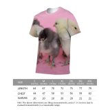 yanfind Adult Full Print T-shirts (men And Women) Bird Cute Farm Easter Chicken Young Hen Baby Funny Feather Little Tiny