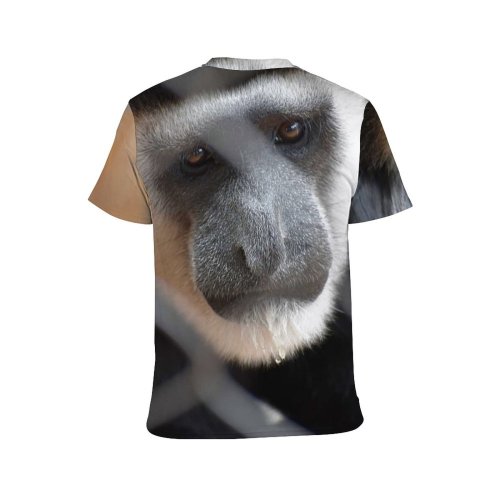 yanfind Adult Full Print T-shirts (men And Women) Cage Eyes Face Focus Furry Grey Monkey Nose Outdoors Primate