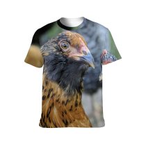 yanfind Adult Full Print T-shirts (men And Women) Chicken Cockerel Countryside Depth Field Focus Hen Outdoors Rooster Rural