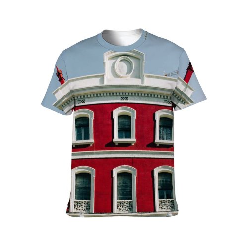 yanfind Adult Full Print T-shirts (men And Women) Architecture Sky Building City Downtown Exterior Facade Mataro Outdoors Spain Street Train