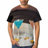 yanfind Adult Full Print T-shirts (men And Women) Sand Relaxation Summer Cocktail Glass Travel Reflection Outdoors Tropical Still Vodka