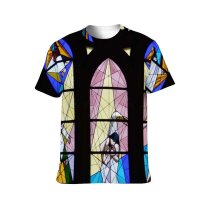 yanfind Adult Full Print T-shirts (men And Women) Art Christianity Church Window Colorful Glass Religion Stained