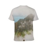 yanfind Adult Full Print T-shirts (men And Women) Dawn Landscape Sunset Fog Mist Travel Waterfall Rock Volcano Outdoors
