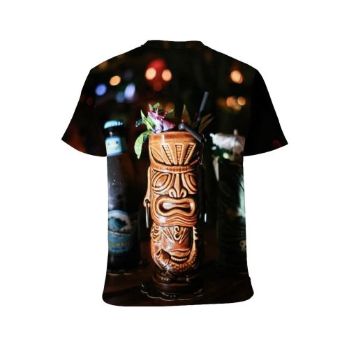 yanfind Adult Full Print T-shirts (men And Women) Light Bar Party Glass Beer Christmas Candle Bottle Flame Action Still