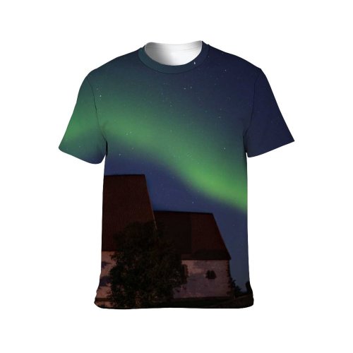 yanfind Adult Full Print T-shirts (men And Women) Light Landscape Space Evening Tree Galaxy Travel Science Outdoors Exploration Astronomy