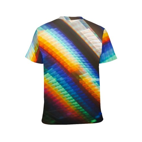 yanfind Adult Full Print T-shirts (men And Women) Art Texture Abstract Design Creativity Rainbow Artistic Futuristic Spectrum Motley