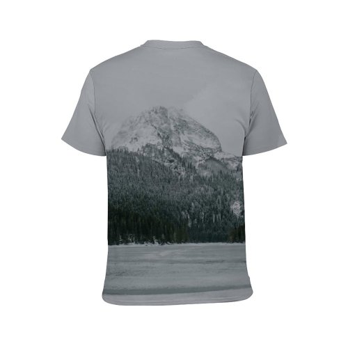 yanfind Adult Full Print T-shirts (men And Women) Cloudy Coniferous Cool Countryside Dramatic Fir Forest Freeze Frost Frozen Geology