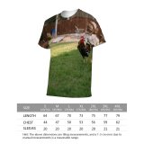 yanfind Adult Full Print T-shirts (men And Women) Bird Field Countryside Agriculture Farm Grass Chicken Hen Outdoors Rural Barn Poultry