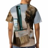 yanfind Adult Full Print T-shirts (men And Women) Apartment Art Attentive Brush Careful Casual Cat Colorful Concentrate Confident Contemporary
