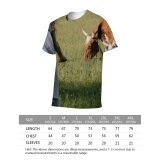 yanfind Adult Full Print T-shirts (men And Women) Cattle Cow Dairy Farm Farmland Field From Behind Landscape Lawn Meadow Outdoors