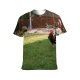 yanfind Adult Full Print T-shirts (men And Women) Bird Field Countryside Agriculture Farm Grass Chicken Hen Outdoors Rural Barn Poultry