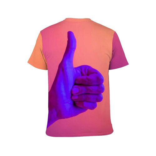yanfind Adult Full Print T-shirts (men And Women) Approval Communication Space Electric Light Finger Fingers Gesture Good Like Negative Neon
