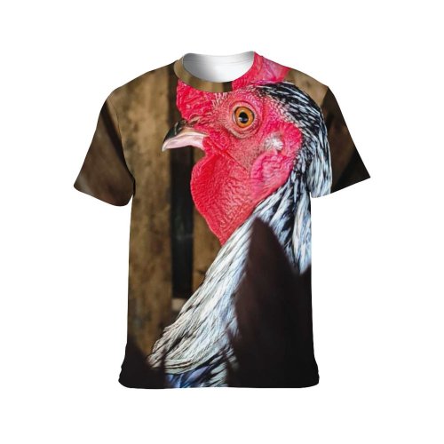yanfind Adult Full Print T-shirts (men And Women) Bird Farm Chicken Portrait Hen Outdoors Rural Barn Poultry Crest