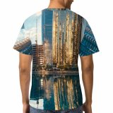 yanfind Adult Full Print T-shirts (men And Women) Apartment Architecture Area Sky Building Calm City Cityscape Clear Complex Construction