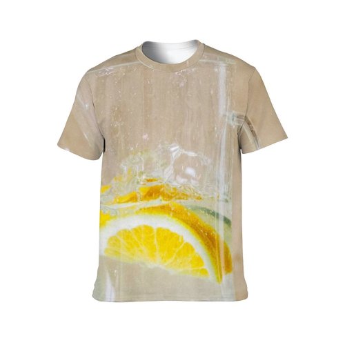 yanfind Adult Full Print T-shirts (men And Women) Lemon Health Ingredients Tropical Liquid Juice Lemonade Sparkling Cool Foam Thirst