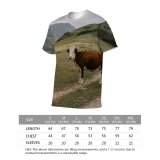 yanfind Adult Full Print T-shirts (men And Women) Landscape Field Countryside Agriculture Farm Grass Grassland Outdoors Cow Rural Farmland