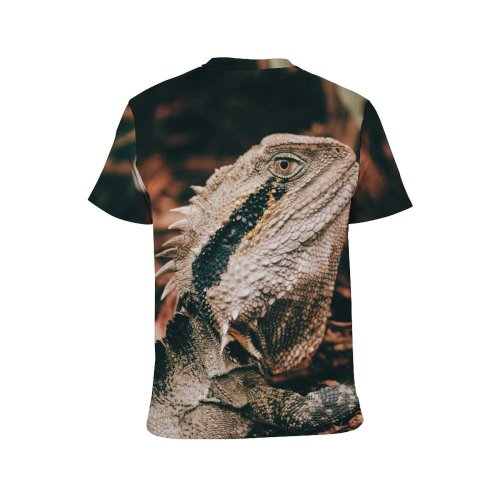 yanfind Adult Full Print T-shirts (men And Women) Portrait Bearded Creature Depth Field Fauna Iguana Lizard