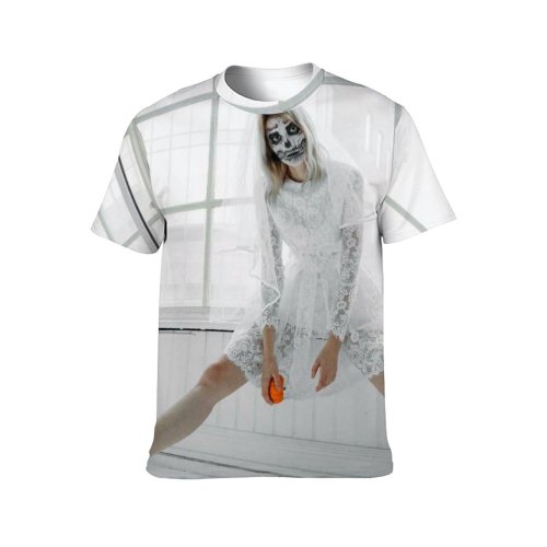 yanfind Adult Full Print T-shirts (men And Women) Art Makeup Attire Bizarre Roses Bridal Bride Contemporary Costume Creepy Dead Dress
