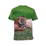 yanfind Adult Full Print T-shirts (men And Women) Grass Big Fur Portrait Cat Outdoors Wild Hunter Wildlife Angry