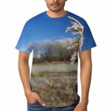 yanfind Adult Full Print T-shirts (men And Women) Landscape Trees Woods Snow Winter Straw Frozen
