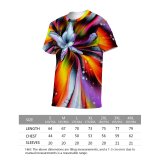 yanfind Adult Full Print T-shirts (men And Women) Art Summer Texture Abstract Flower Design Creativity Flora Beautiful Rainbow Coloring Vibrant