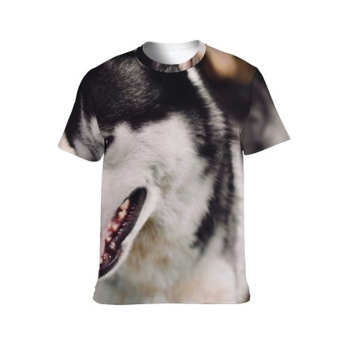 yanfind Adult Full Print T-shirts (men And Women) Snow Winter Dog Pet Cute Fur Portrait Outdoors Puppy Frosty Eskimo