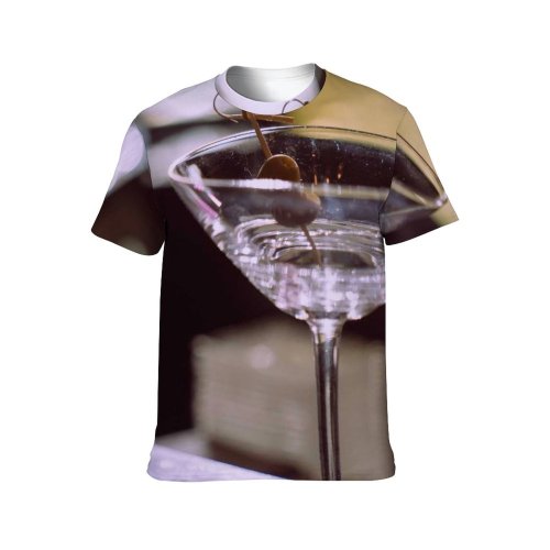 yanfind Adult Full Print T-shirts (men And Women) Party Glass Reflection Wine Vodka Liquor Gin Icee