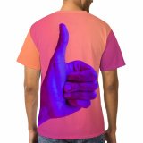yanfind Adult Full Print T-shirts (men And Women) Approval Communication Space Electric Light Finger Fingers Gesture Good Like Negative Neon