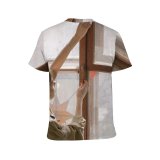 yanfind Adult Full Print T-shirts (men And Women) Casement Female From Behind Girl Home Light Room Rusty Student Trench