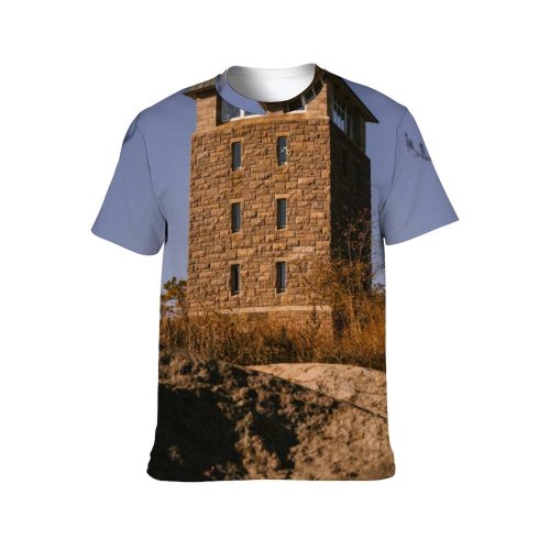 yanfind Adult Full Print T-shirts (men And Women) Architecture Brick Building Calm Cloudless Construction Design Destination District Exterior Facade