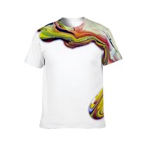 yanfind Adult Full Print T-shirts (men And Women) Art Wave Abstract Motion Creativity Decoration Flow Rainbow Artistic Smooth Liquidity