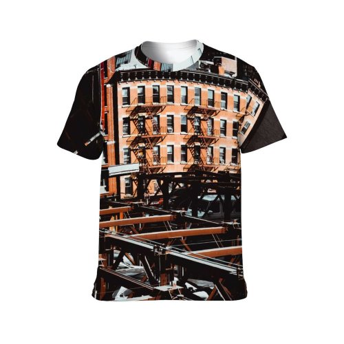 yanfind Adult Full Print T-shirts (men And Women) Architecture Buildings City Cityscape Exterior Facade Metal Skyscrapers Urban