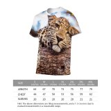 yanfind Adult Full Print T-shirts (men And Women) Cute Big Fur Cat Outdoors Wild Hunter Leopard Safari Wildlife