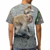 yanfind Adult Full Print T-shirts (men And Women) Sand Street Cute Fur Monkey Outdoors Wild Funny Tropical Wildlife