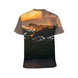 yanfind Adult Full Print T-shirts (men And Women) Snow Dawn Landscape Sunset Lake Evening Travel Reflection Rock Outdoors Fjord