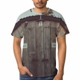 yanfind Adult Full Print T-shirts (men And Women) Bathroom Bulb Comfort Room Doors Leaves Light Outdoors Rest Rustic Signage Toilet
