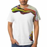 yanfind Adult Full Print T-shirts (men And Women) Art Wave Abstract Motion Creativity Decoration Flow Rainbow Artistic Smooth Liquidity