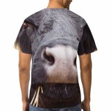 yanfind Adult Full Print T-shirts (men And Women) Cattle Country Countryside Cow Eating Eyelash Eyes Face Farm Farmland Field Fur