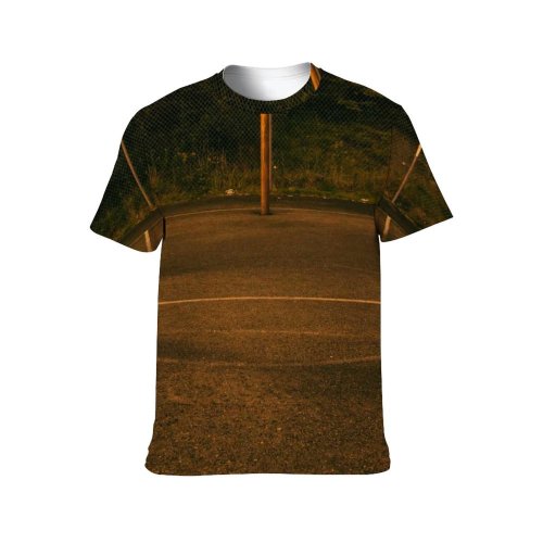 yanfind Adult Full Print T-shirts (men And Women) Light Sunset Street Field Park Tree Sport Ball Game Basketball Athlete Web