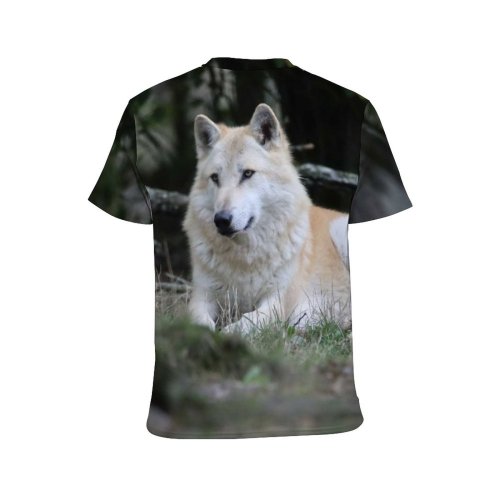 yanfind Adult Full Print T-shirts (men And Women) Portrait Big Canidae Carnivore Danger Dangerous Fur Furry Grass Hunter Outdoors