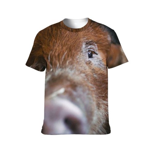 yanfind Adult Full Print T-shirts (men And Women) Cute Agriculture Farm Fur Portrait Hairy Outdoors Wildlife Snout Little Piglet
