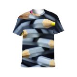 yanfind Adult Full Print T-shirts (men And Women) Wood Writing School Creativity Write College Rainbow Crayon Coloring Motley Crafts Disjunct
