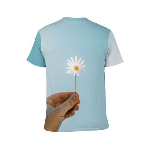 yanfind Adult Full Print T-shirts (men And Women) Arm Beautiful Flower Daisy Delicate Faceless Light Oxeye