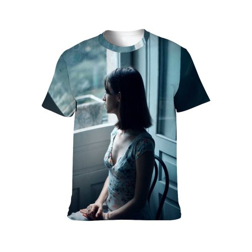 yanfind Adult Full Print T-shirts (men And Women) Brunette Calm Chair Concept Contemplate Door Doorway Dreamy Entrance Female Feminine Gaze