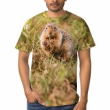 yanfind Adult Full Print T-shirts (men And Women) Cute Tunnel Grass Ground Fur Rodent Outdoors Wild Funny Wildlife Little Squirrel