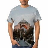 yanfind Adult Full Print T-shirts (men And Women) City Dawn Sunset Street Building Winter Architecture Tree Travel Church Outdoors Religion