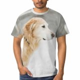 yanfind Adult Full Print T-shirts (men And Women) Dog Golden Pet Snow Flakes Winter
