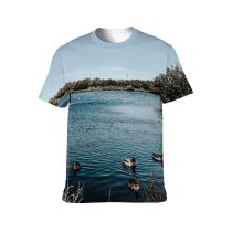 yanfind Adult Full Print T-shirts (men And Women) Bird Botany Calm Clear Cloudless Coast Creature Duck Ecology Flow Foliage Fowl